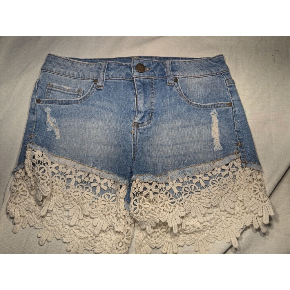 Lord and Taylor Womens Lace Trim shortie shorts Sz 26 country concert western